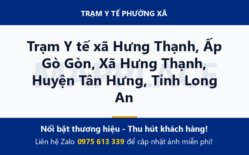 Trạm Y tế xã Hưng Thạnh, Ấp Gò Gòn, Xã Hưng Thạnh, Huyện Tân Hưng, Tỉnh Long An