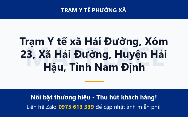 Trạm Y tế xã Hải Đường, Xóm 23, Xã Hải Đường, Huyện Hải Hậu, Tỉnh Nam Định