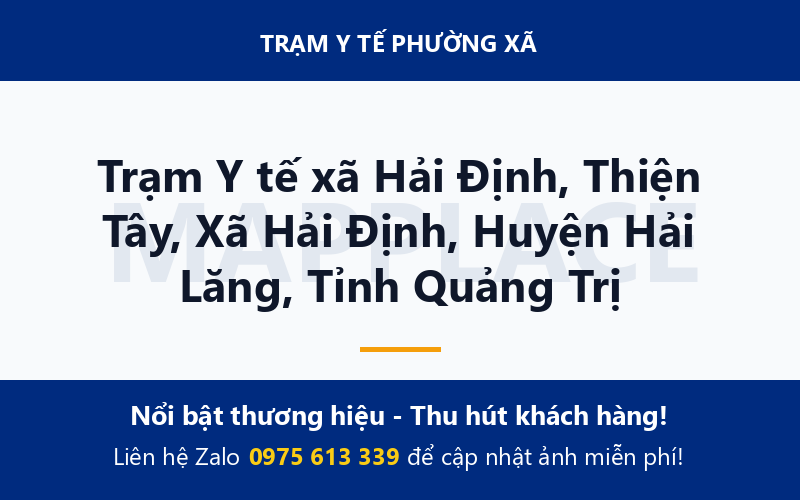 Trạm Y tế xã Hải Định, Thiện Tây, Xã Hải Định, Huyện Hải Lăng, Tỉnh Quảng Trị