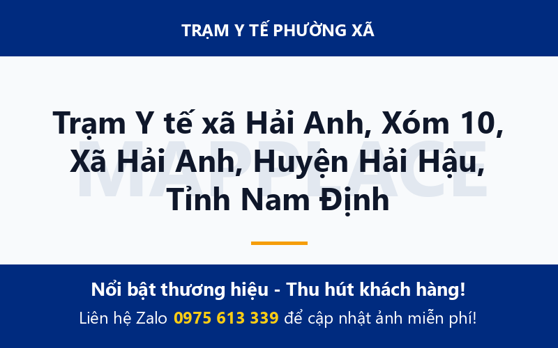 Trạm Y tế xã Hải Anh, Xóm 10, Xã Hải Anh, Huyện Hải Hậu, Tỉnh Nam Định