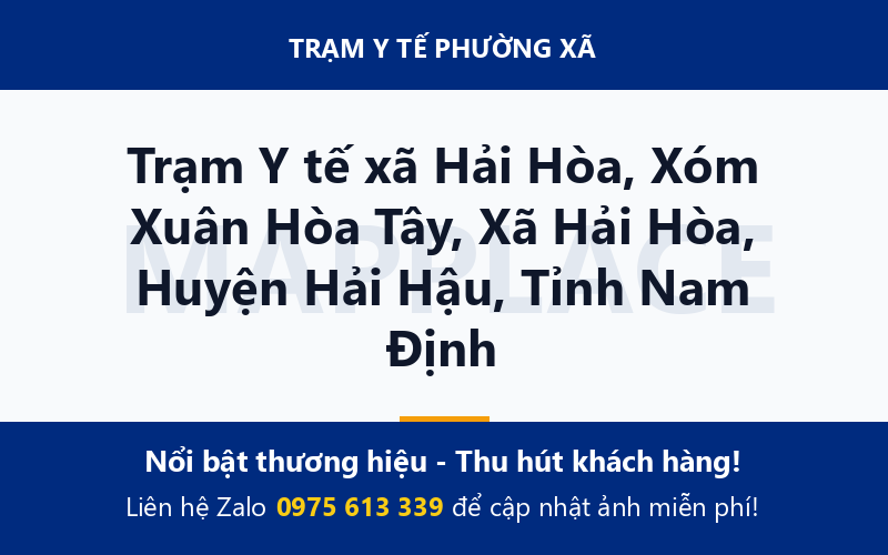Trạm Y tế xã Hải Hòa, Xóm Xuân Hòa Tây, Xã Hải Hòa, Huyện Hải Hậu, Tỉnh Nam Định