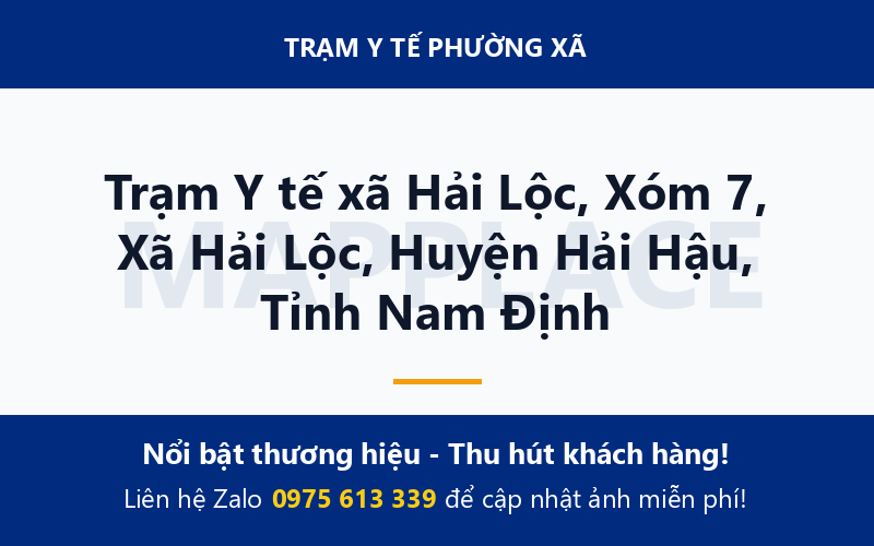 Trạm Y tế xã Hải Lộc, Xóm 7, Xã Hải Lộc, Huyện Hải Hậu, Tỉnh Nam Định