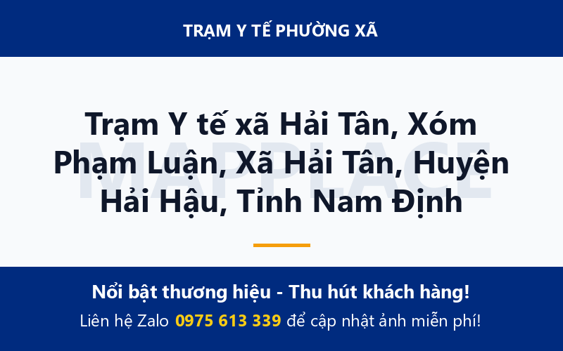 Trạm Y tế xã Hải Tân, Xóm Phạm Luận, Xã Hải Tân, Huyện Hải Hậu, Tỉnh Nam Định