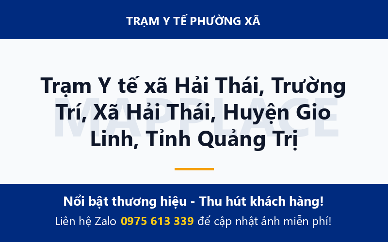 Trạm Y tế xã Hải Thái, Trường Trí, Xã Hải Thái, Huyện Gio Linh, Tỉnh Quảng Trị