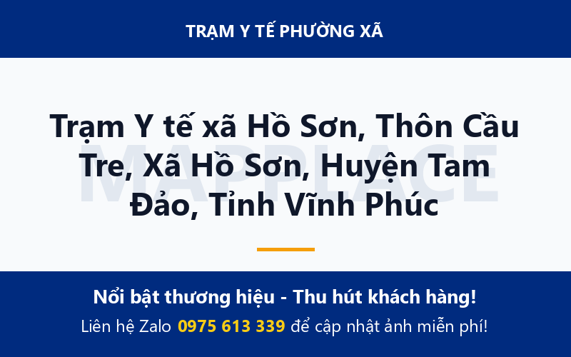 Trạm Y tế xã Hồ Sơn, Thôn Cầu Tre, Xã Hồ Sơn, Huyện Tam Đảo, Tỉnh Vĩnh Phúc