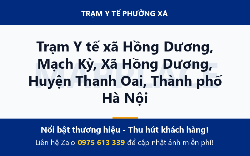 Trạm Y tế xã Hồng Dương, Mạch Kỳ, Xã Hồng Dương, Huyện Thanh Oai, Thành phố Hà Nội