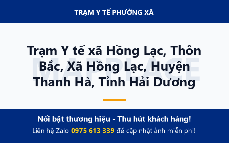 Trạm Y tế xã Hồng Lạc, Thôn Bắc, Xã Hồng Lạc, Huyện Thanh Hà, Tỉnh Hải Dương