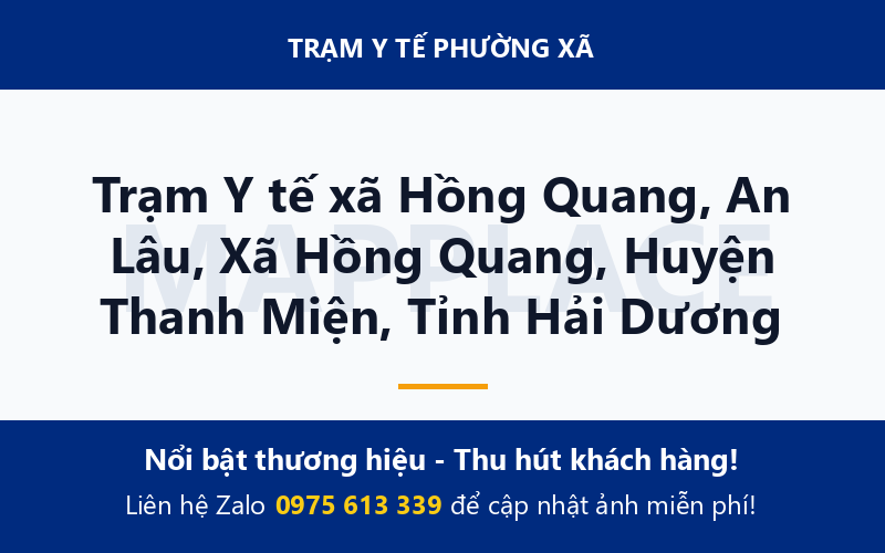 Trạm Y tế xã Hồng Quang, An Lâu, Xã Hồng Quang, Huyện Thanh Miện, Tỉnh Hải Dương