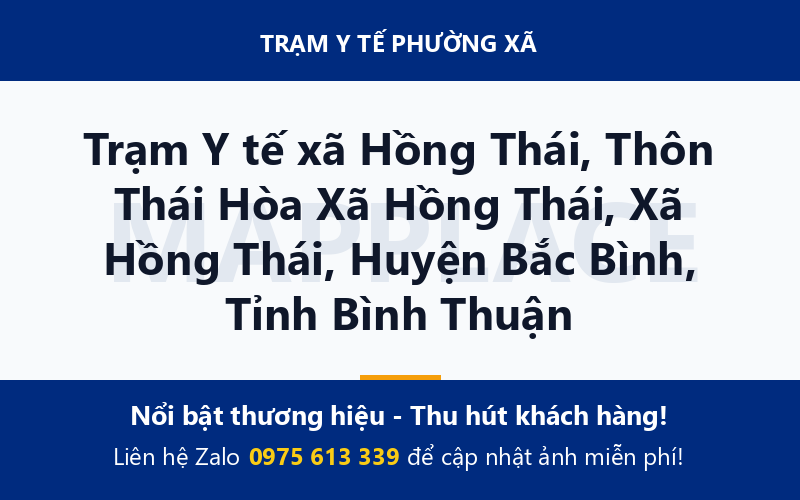 Trạm Y tế xã Hồng Thái, Thôn Thái Hòa Xã Hồng Thái, Xã Hồng Thái, Huyện Bắc Bình, Tỉnh Bình Thuận