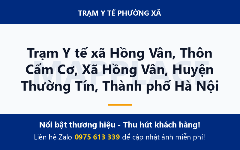 Trạm Y tế xã Hồng Vân, Thôn Cẩm Cơ, Xã Hồng Vân, Huyện Thường Tín, Thành phố Hà Nội