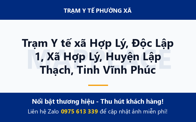 Trạm Y tế xã Hợp Lý, Độc Lập 1, Xã Hợp Lý, Huyện Lập Thạch, Tỉnh Vĩnh Phúc