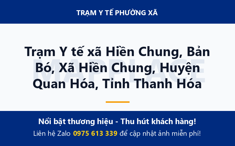 Trạm Y tế xã Hiền Chung, Bản Bó, Xã Hiền Chung, Huyện Quan Hóa, Tỉnh Thanh Hóa