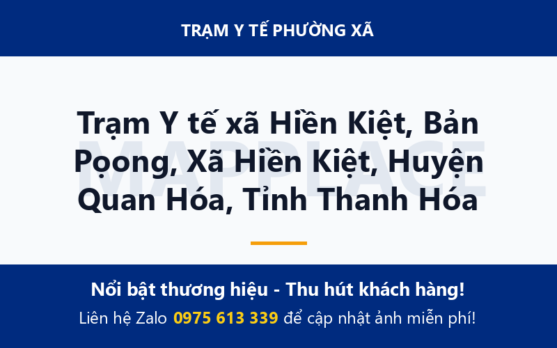 Trạm Y tế xã Hiền Kiệt, Bản Pọong, Xã Hiền Kiệt, Huyện Quan Hóa, Tỉnh Thanh Hóa