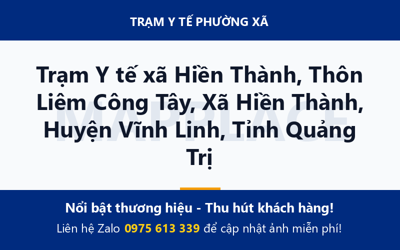 Trạm Y tế xã Hiền Thành, Thôn Liêm Công Tây, Xã Hiền Thành, Huyện Vĩnh Linh, Tỉnh Quảng Trị