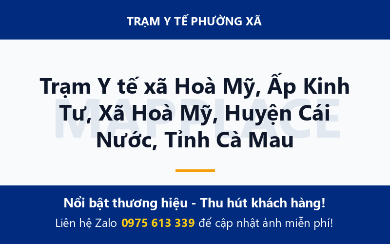 Trạm Y tế xã Hoà Mỹ, Ấp Kinh Tư, Xã Hoà Mỹ, Huyện Cái Nước, Tỉnh Cà Mau