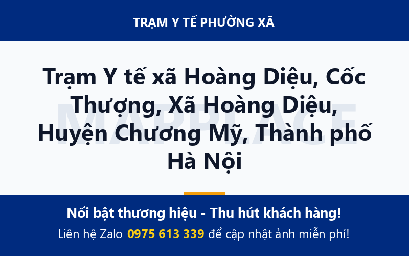 Trạm Y tế xã Hoàng Diệu, Cốc Thượng, Xã Hoàng Diệu, Huyện Chương Mỹ, Thành phố Hà Nội