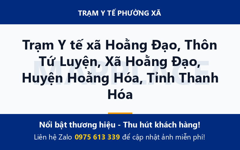 Trạm Y tế xã Hoằng Đạo, Thôn Tứ Luyện, Xã Hoằng Đạo, Huyện Hoằng Hóa, Tỉnh Thanh Hóa