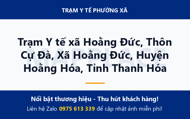 Trạm Y tế xã Hoằng Đức, Thôn Cự Đà, Xã Hoằng Đức, Huyện Hoằng Hóa, Tỉnh Thanh Hóa