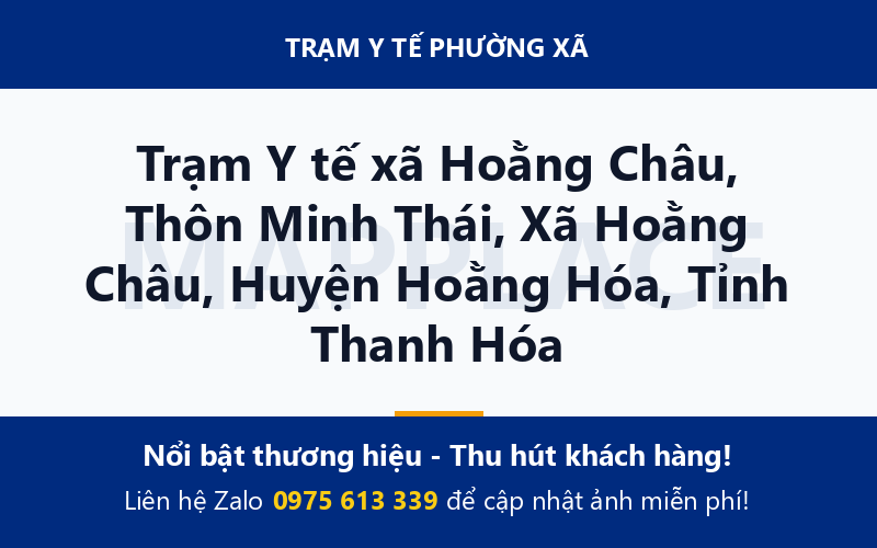 Trạm Y tế xã Hoằng Châu, Thôn Minh Thái, Xã Hoằng Châu, Huyện Hoằng Hóa, Tỉnh Thanh Hóa