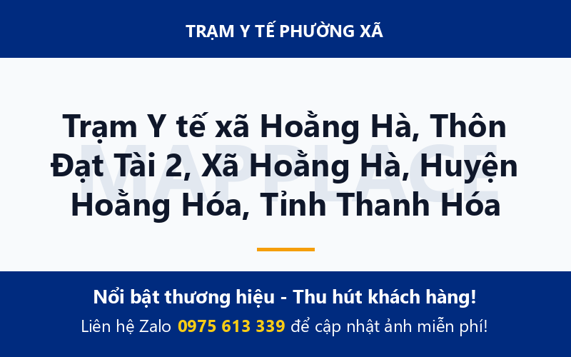 Trạm Y tế xã Hoằng Hà, Thôn Đạt Tài 2, Xã Hoằng Hà, Huyện Hoằng Hóa, Tỉnh Thanh Hóa