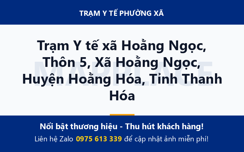 Trạm Y tế xã Hoằng Ngọc, Thôn 5, Xã Hoằng Ngọc, Huyện Hoằng Hóa, Tỉnh Thanh Hóa