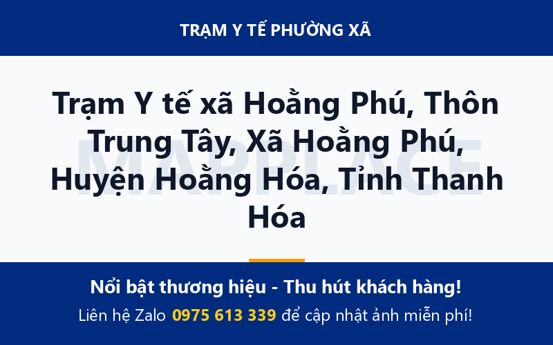 Trạm Y tế xã Hoằng Phú, Thôn Trung Tây, Xã Hoằng Phú, Huyện Hoằng Hóa, Tỉnh Thanh Hóa
