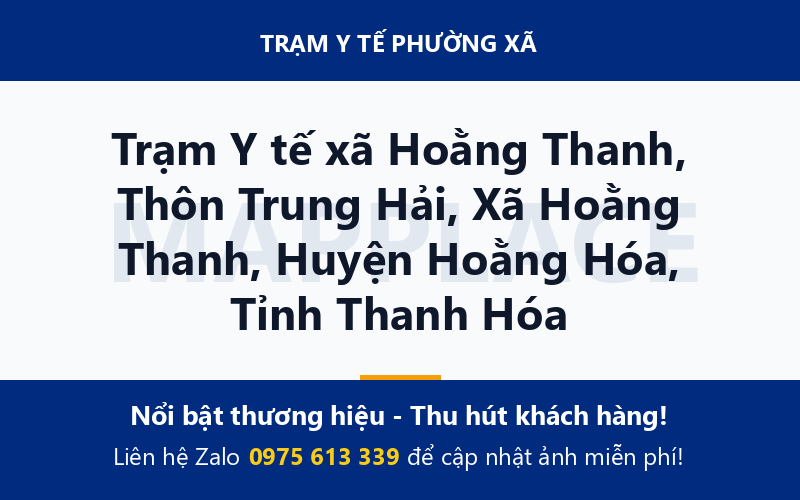 Trạm Y tế xã Hoằng Thanh, Thôn Trung Hải, Xã Hoằng Thanh, Huyện Hoằng Hóa, Tỉnh Thanh Hóa
