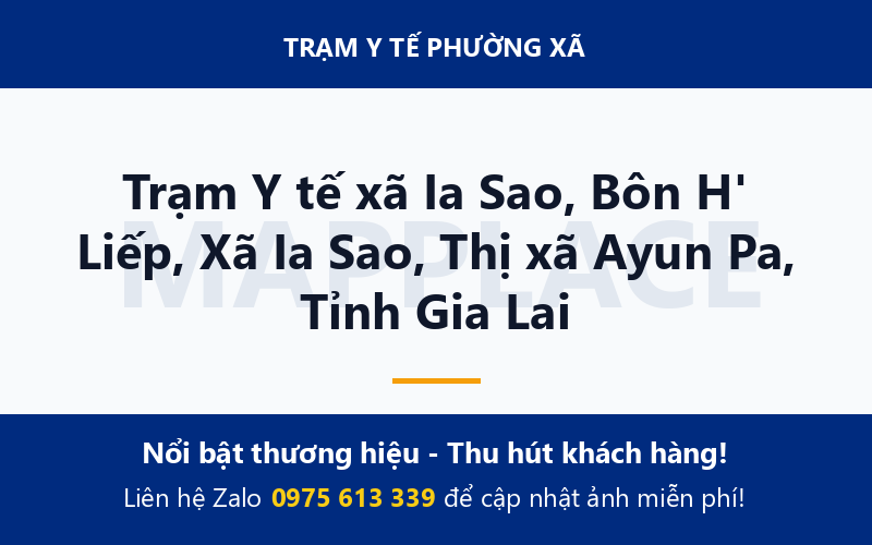 Trạm Y tế xã Ia Sao, Bôn H' Liếp, Xã Ia Sao, Thị xã Ayun Pa, Tỉnh Gia Lai