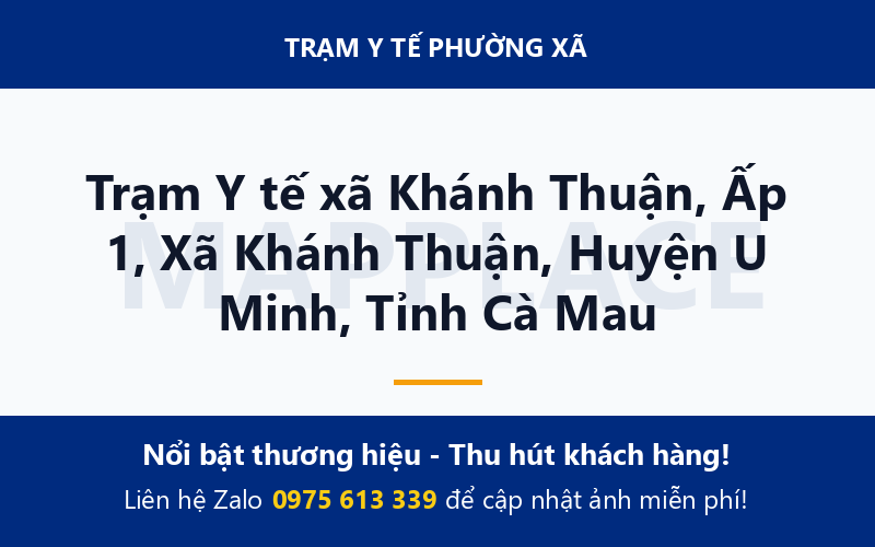 Trạm Y tế xã Khánh Thuận, Ấp 1, Xã Khánh Thuận, Huyện U Minh, Tỉnh Cà Mau