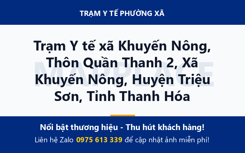 Trạm Y tế xã Khuyến Nông, Thôn Quần Thanh 2, Xã Khuyến Nông, Huyện Triệu Sơn, Tỉnh Thanh Hóa