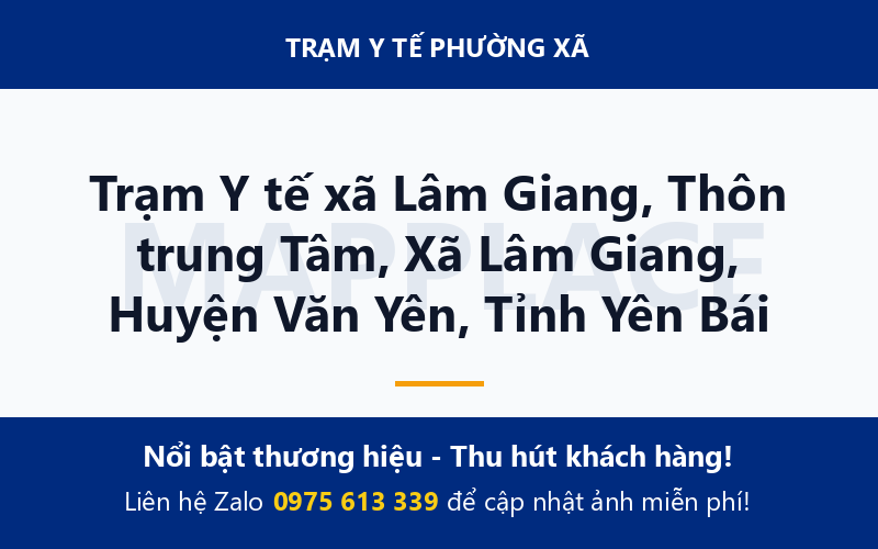 Trạm Y tế xã Lâm Giang, Thôn trung Tâm, Xã Lâm Giang, Huyện Văn Yên, Tỉnh Yên Bái