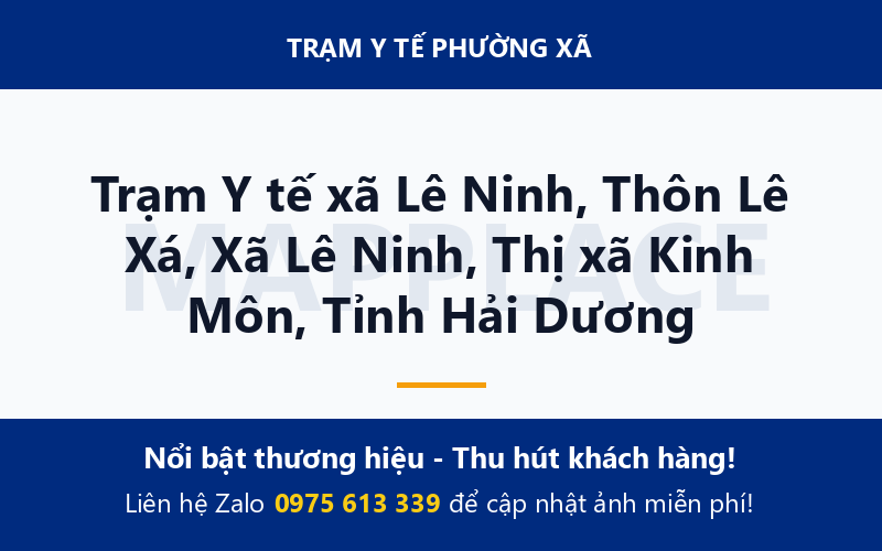 Trạm Y tế xã Lê Ninh, Thôn Lê Xá, Xã Lê Ninh, Thị xã Kinh Môn, Tỉnh Hải Dương