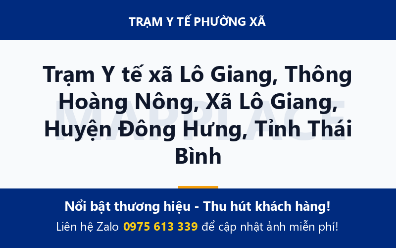Trạm Y tế xã Lô Giang, Thông Hoàng Nông, Xã Lô Giang, Huyện Đông Hưng, Tỉnh Thái Bình