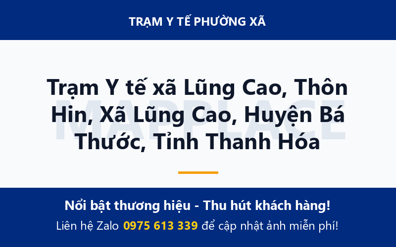 Trạm Y tế xã Lũng Cao, Thôn Hin, Xã Lũng Cao, Huyện Bá Thước, Tỉnh Thanh Hóa