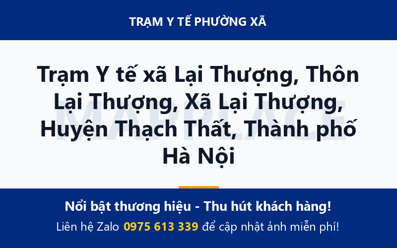 Trạm Y tế xã Lại Thượng, Thôn Lại Thượng, Xã Lại Thượng, Huyện Thạch Thất, Thành phố Hà Nội