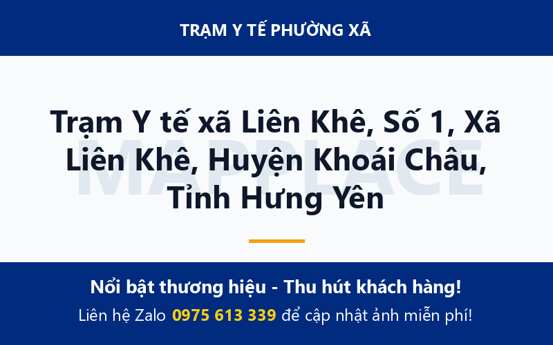Trạm Y tế xã Liên Khê, Số 1, Xã Liên Khê, Huyện Khoái Châu, Tỉnh Hưng Yên