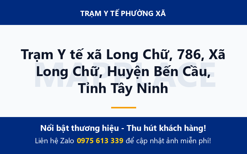 Trạm Y tế xã Long Chữ, 786, Xã Long Chữ, Huyện Bến Cầu, Tỉnh Tây Ninh