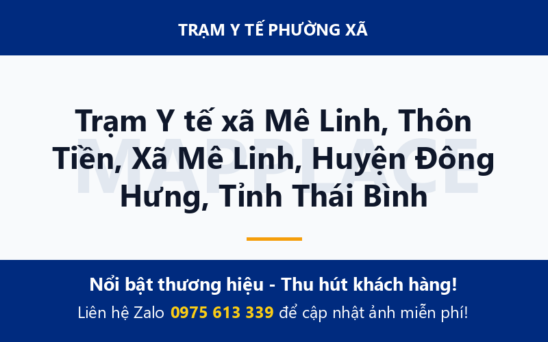 Trạm Y tế xã Mê Linh, Thôn Tiền, Xã Mê Linh, Huyện Đông Hưng, Tỉnh Thái Bình