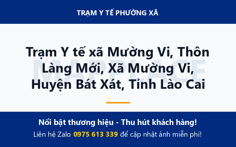 Trạm Y tế xã Mường Vi, Thôn Làng Mới, Xã Mường Vi, Huyện Bát Xát, Tỉnh Lào Cai