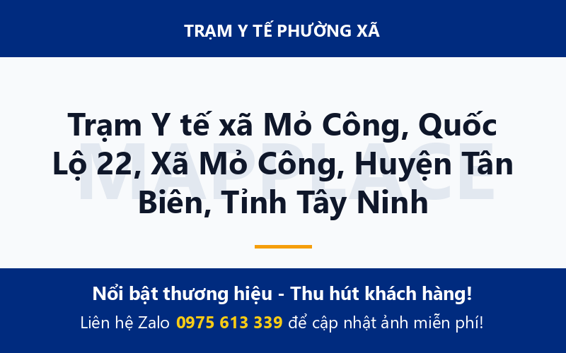 Trạm Y tế xã Mỏ Công, Quốc Lộ 22, Xã Mỏ Công, Huyện Tân Biên, Tỉnh Tây Ninh