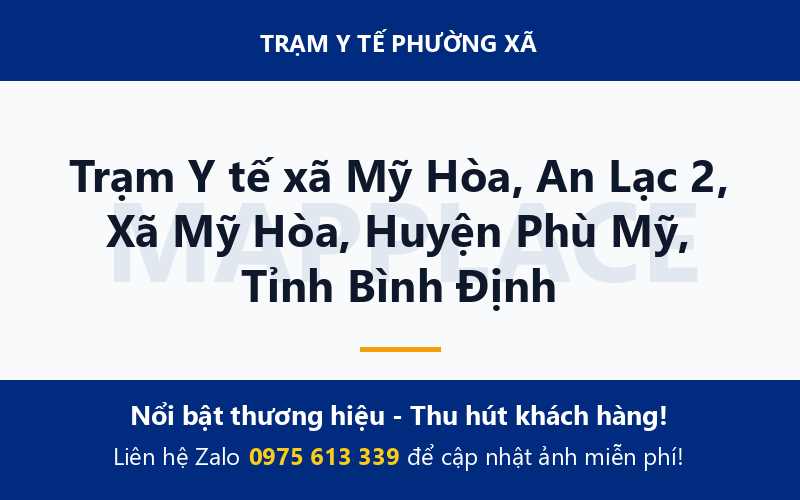 Trạm Y tế xã Mỹ Hòa, An Lạc 2, Xã Mỹ Hòa, Huyện Phù Mỹ, Tỉnh Bình Định
