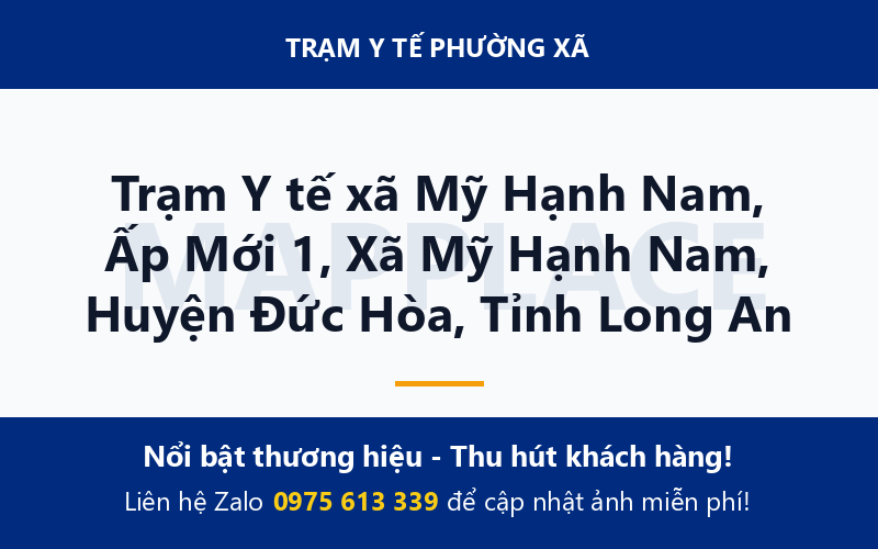Trạm Y tế xã Mỹ Hạnh Nam, Ấp Mới 1, Xã Mỹ Hạnh Nam, Huyện Đức Hòa, Tỉnh Long An