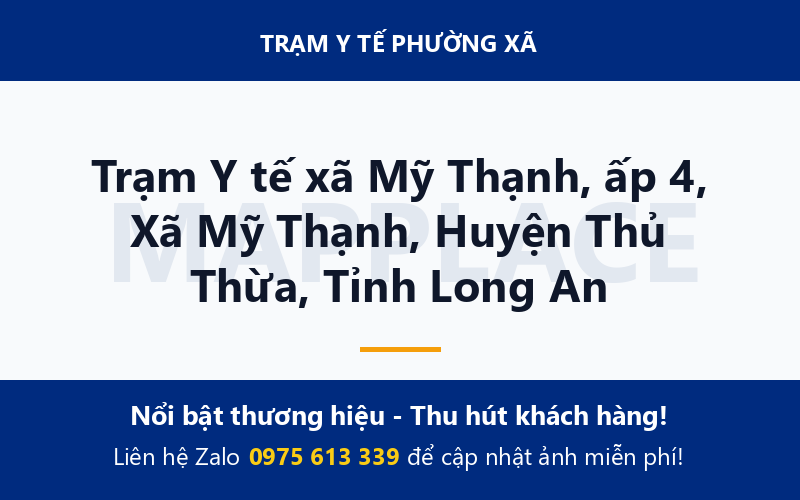 Trạm Y tế xã Mỹ Thạnh, ấp 4, Xã Mỹ Thạnh, Huyện Thủ Thừa, Tỉnh Long An