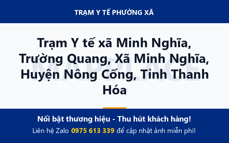 Trạm Y tế xã Minh Nghĩa, Trường Quang, Xã Minh Nghĩa, Huyện Nông Cống, Tỉnh Thanh Hóa
