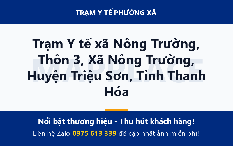 Trạm Y tế xã Nông Trường, Thôn 3, Xã Nông Trường, Huyện Triệu Sơn, Tỉnh Thanh Hóa