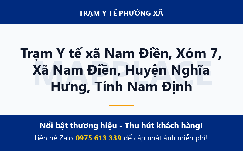 Trạm Y tế xã Nam Điền, Xóm 7, Xã Nam Điền, Huyện Nghĩa Hưng, Tỉnh Nam Định