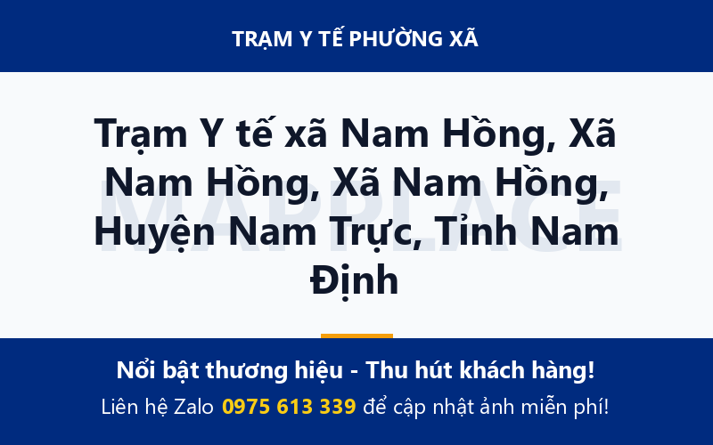 Trạm Y tế xã Nam Hồng, Xã Nam Hồng, Xã Nam Hồng, Huyện Nam Trực, Tỉnh Nam Định