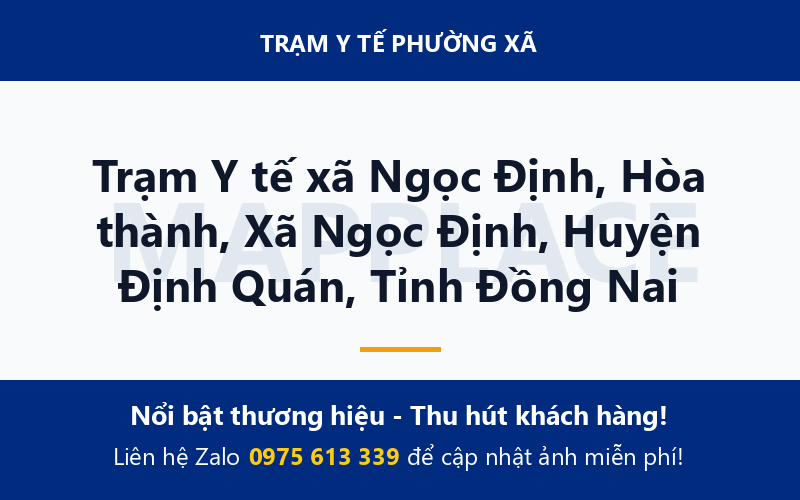 Trạm Y tế xã Ngọc Định, Hòa thành, Xã Ngọc Định, Huyện Định Quán, Tỉnh Đồng Nai