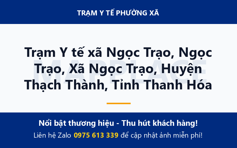Trạm Y tế xã Ngọc Trạo, Ngọc Trạo, Xã Ngọc Trạo, Huyện Thạch Thành, Tỉnh Thanh Hóa