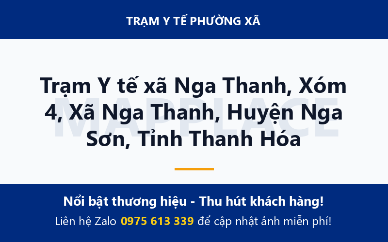 Trạm Y tế xã Nga Thanh, Xóm 4, Xã Nga Thanh, Huyện Nga Sơn, Tỉnh Thanh Hóa